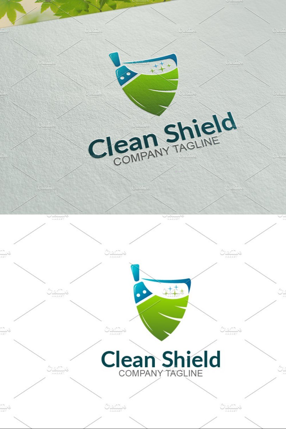 Clean Shield - Logo Template pinterest preview image.