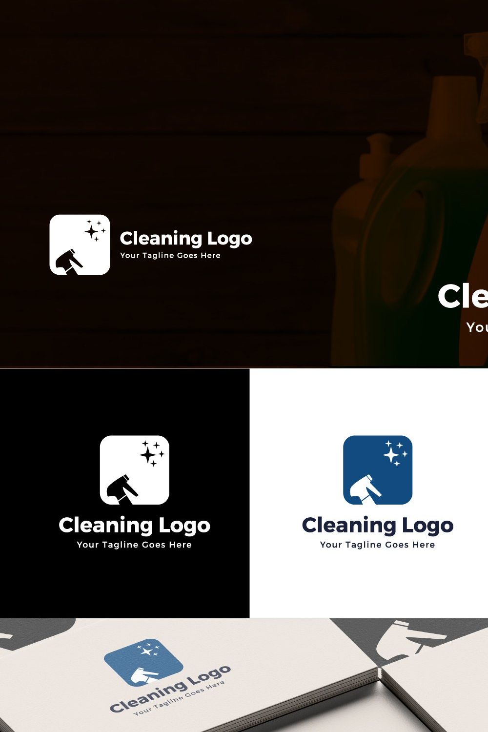 Cleaning Logo pinterest preview image.