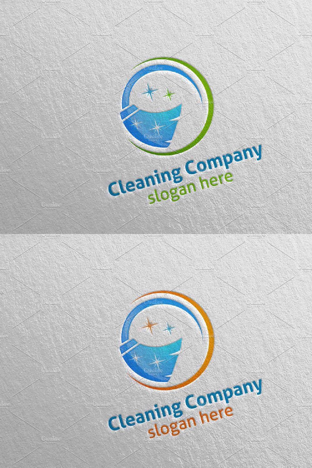 Cleaning Service Eco Friendly Logo 2 pinterest preview image.
