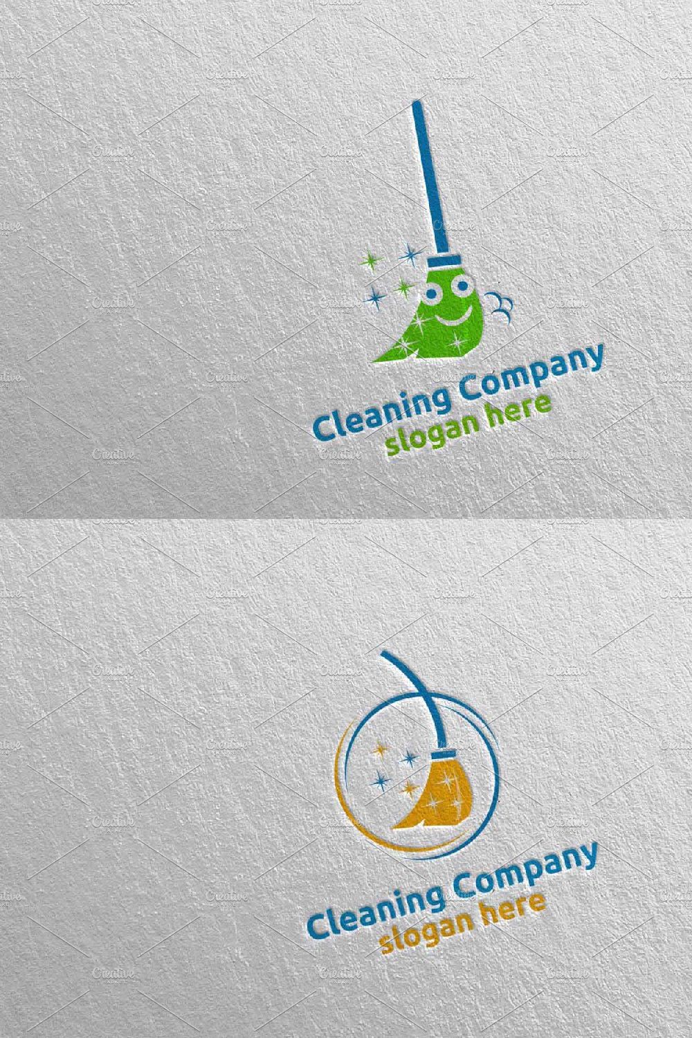 Cleaning Service Eco Friendly Logo pinterest preview image.