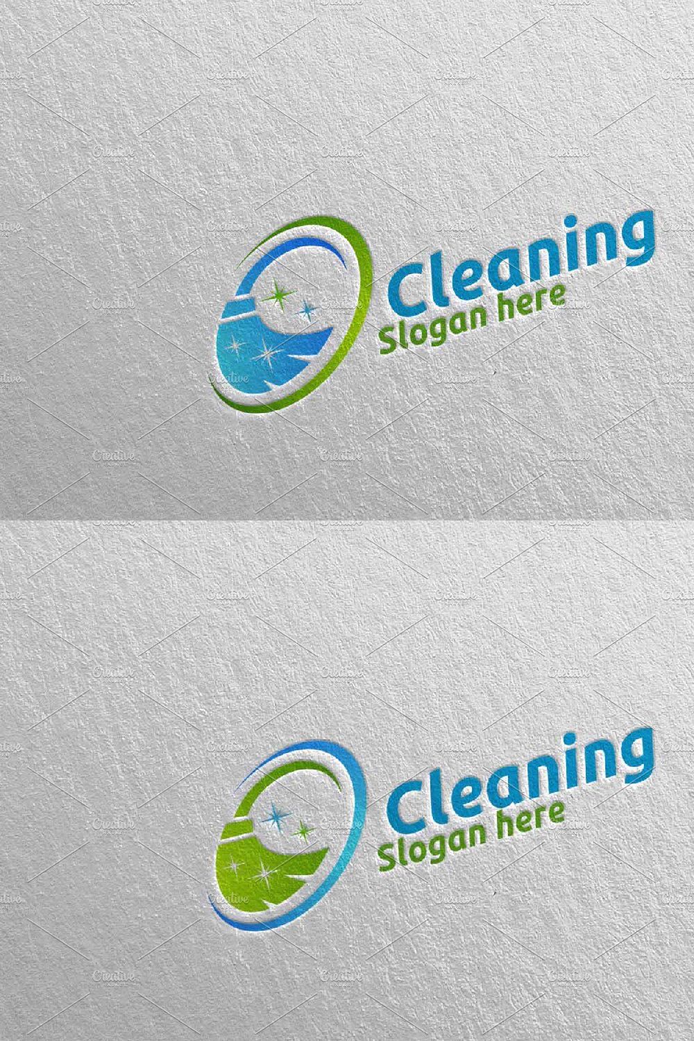 Cleaning Service Eco Friendly Logo 3 pinterest preview image.