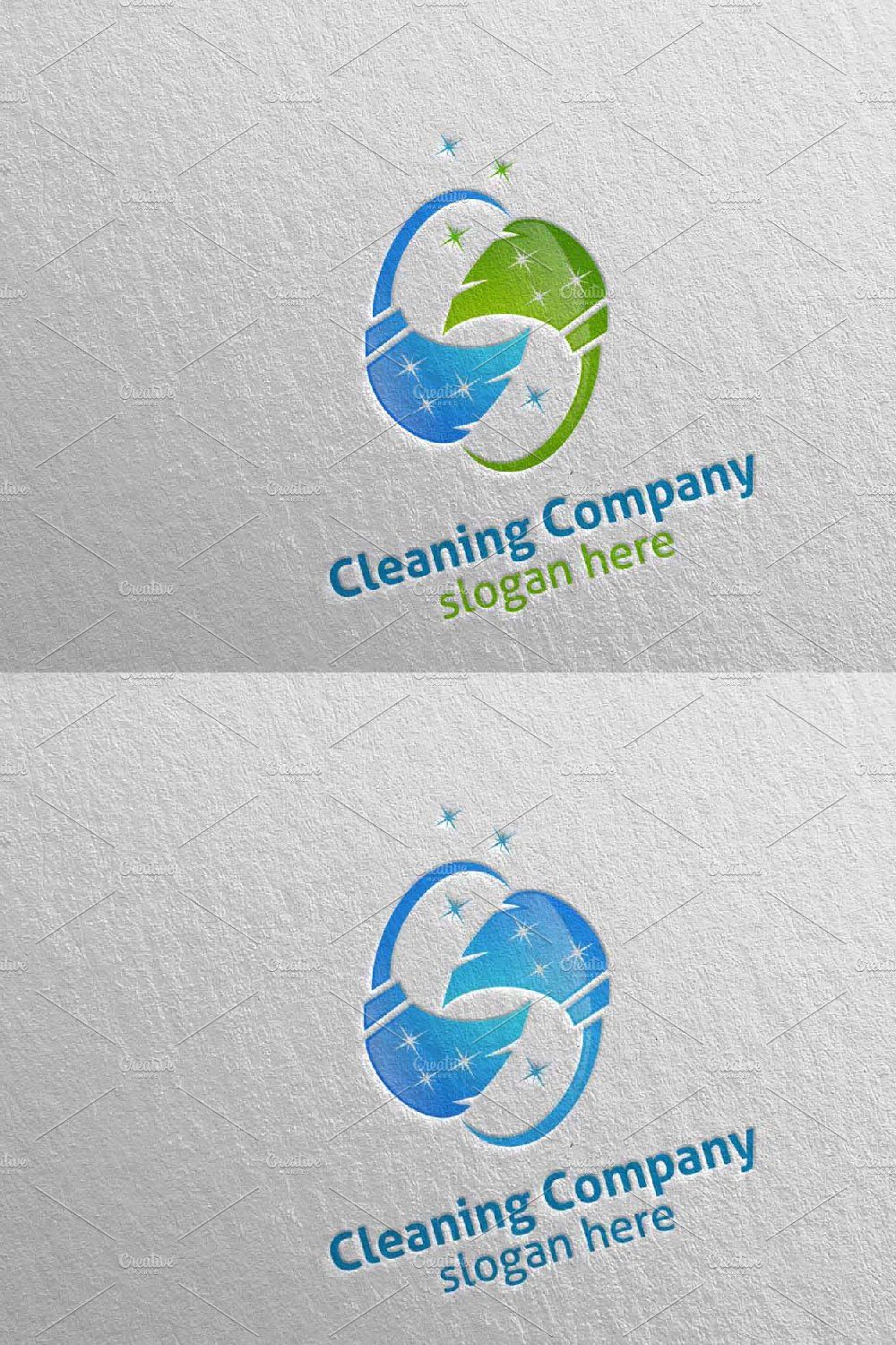 Cleaning Service Eco Friendly Logo 4 pinterest preview image.