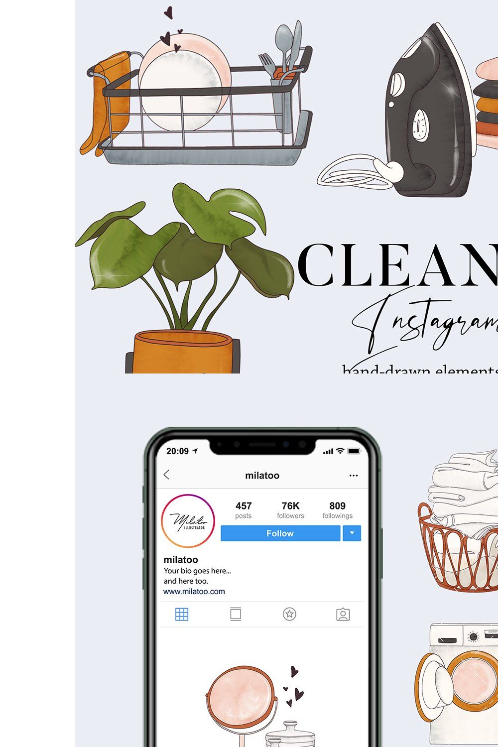 Cleaning service housekeeping icons pinterest preview image.