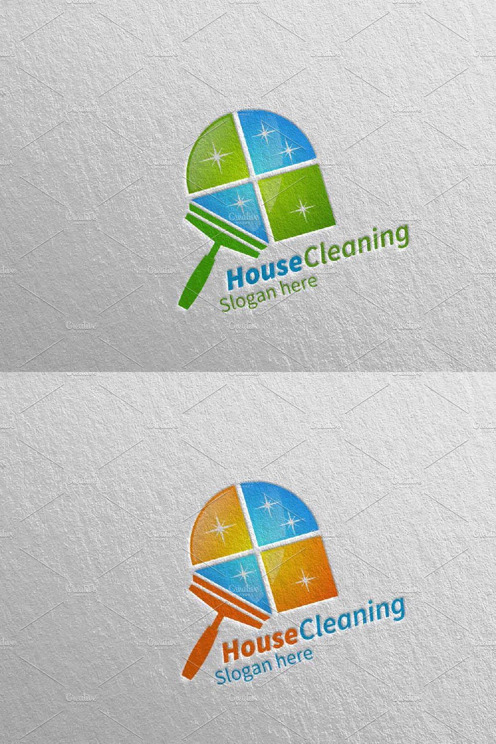 Cleaning Service Logo Design pinterest preview image.