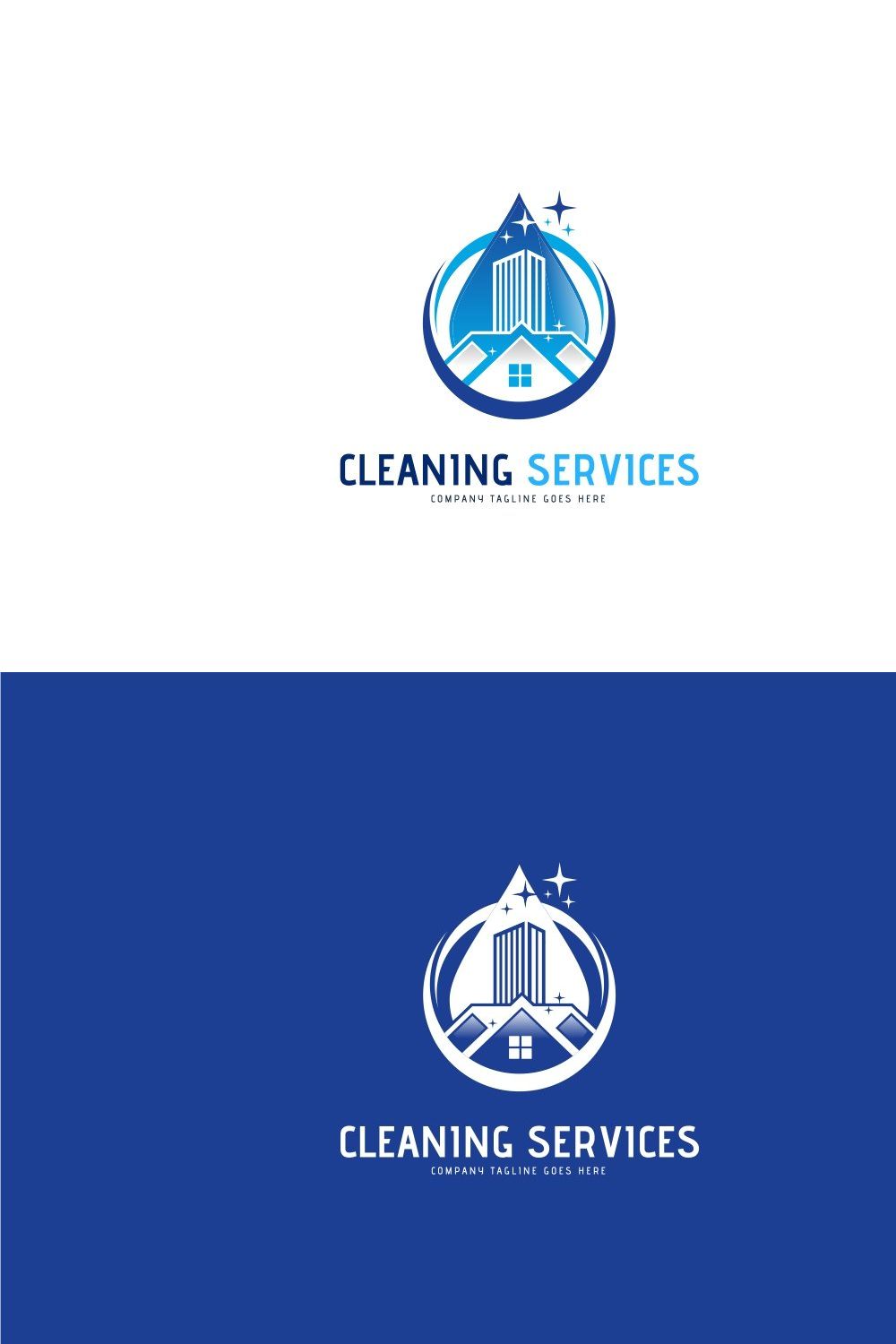 Cleaning Service Logo Template pinterest preview image.