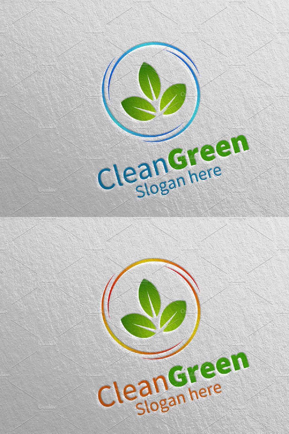 Cleaning Service Vector Logo Design pinterest preview image.