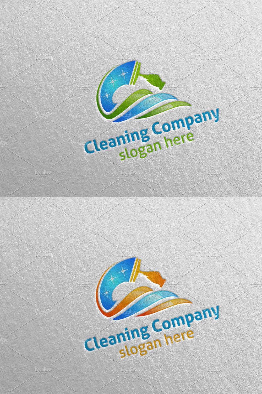 Cleaning Services Vector Logo Design pinterest preview image.