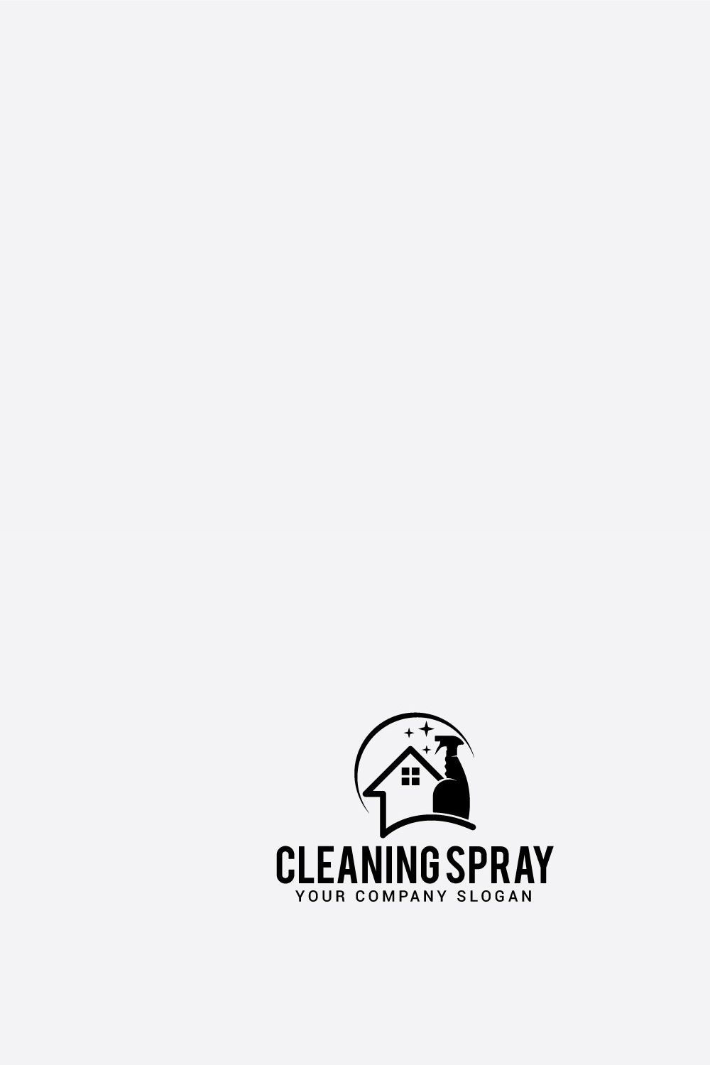 cleaning spray logo pinterest preview image.