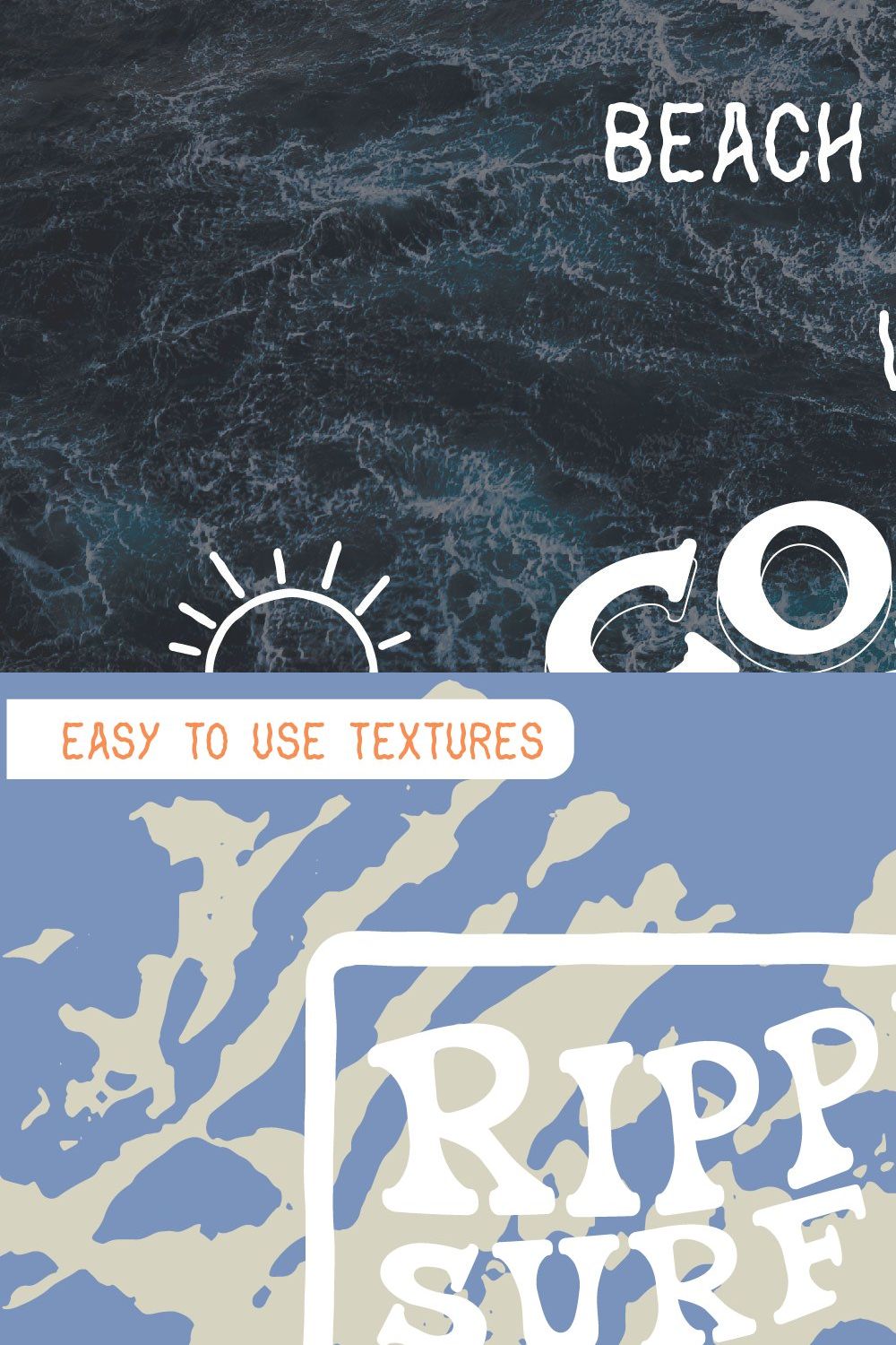 Coastal Fever - Font pack + Textures pinterest preview image.