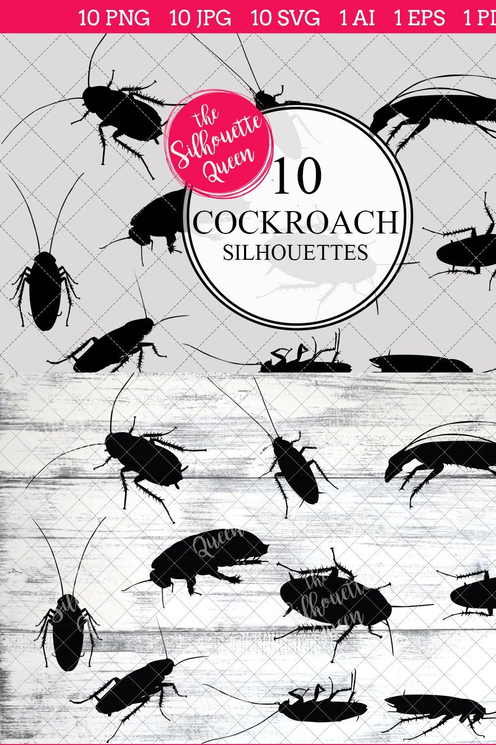 Cockroach Silhouette Clipart pinterest preview image.
