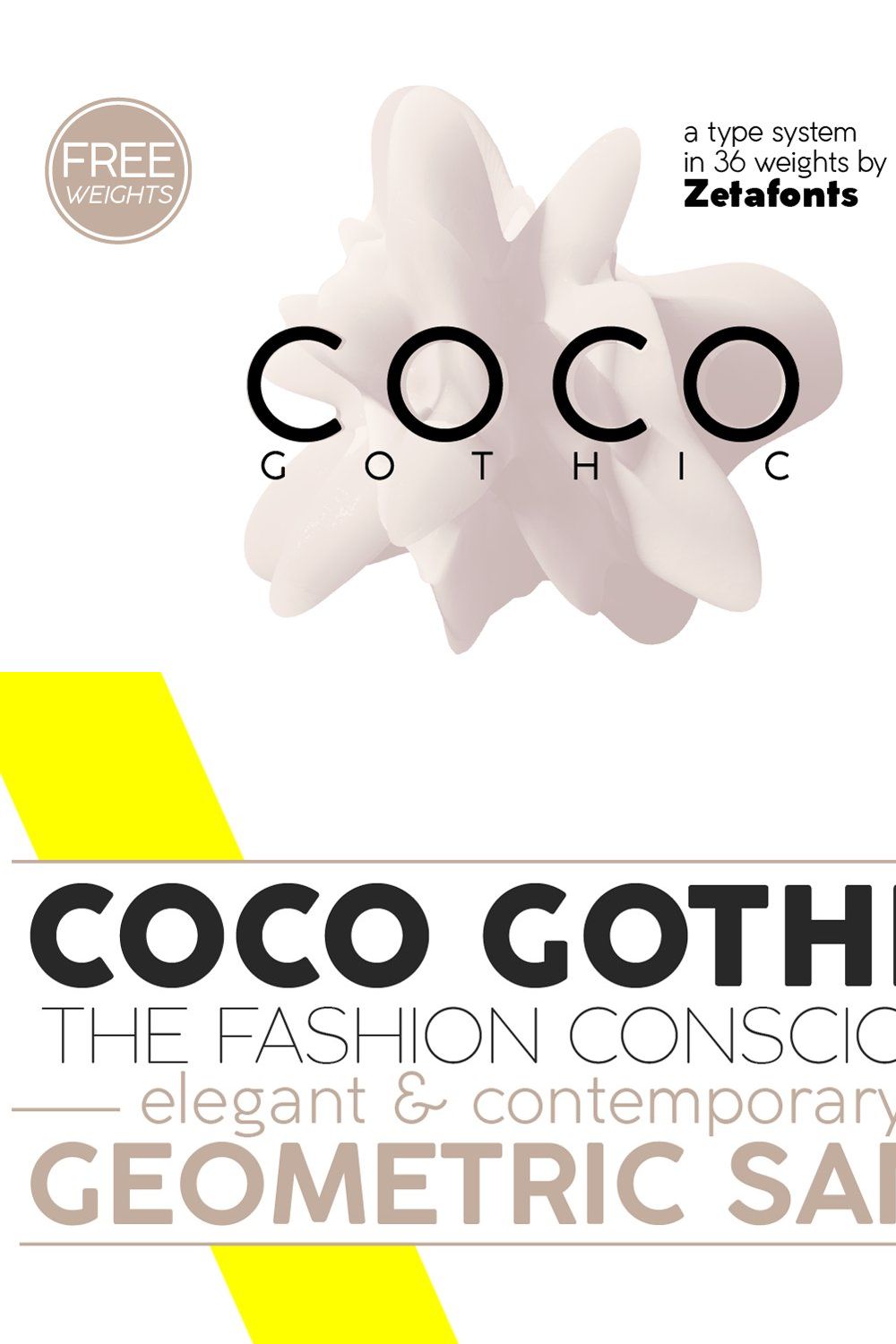 Coco Gothic - 36 fonts pinterest preview image.