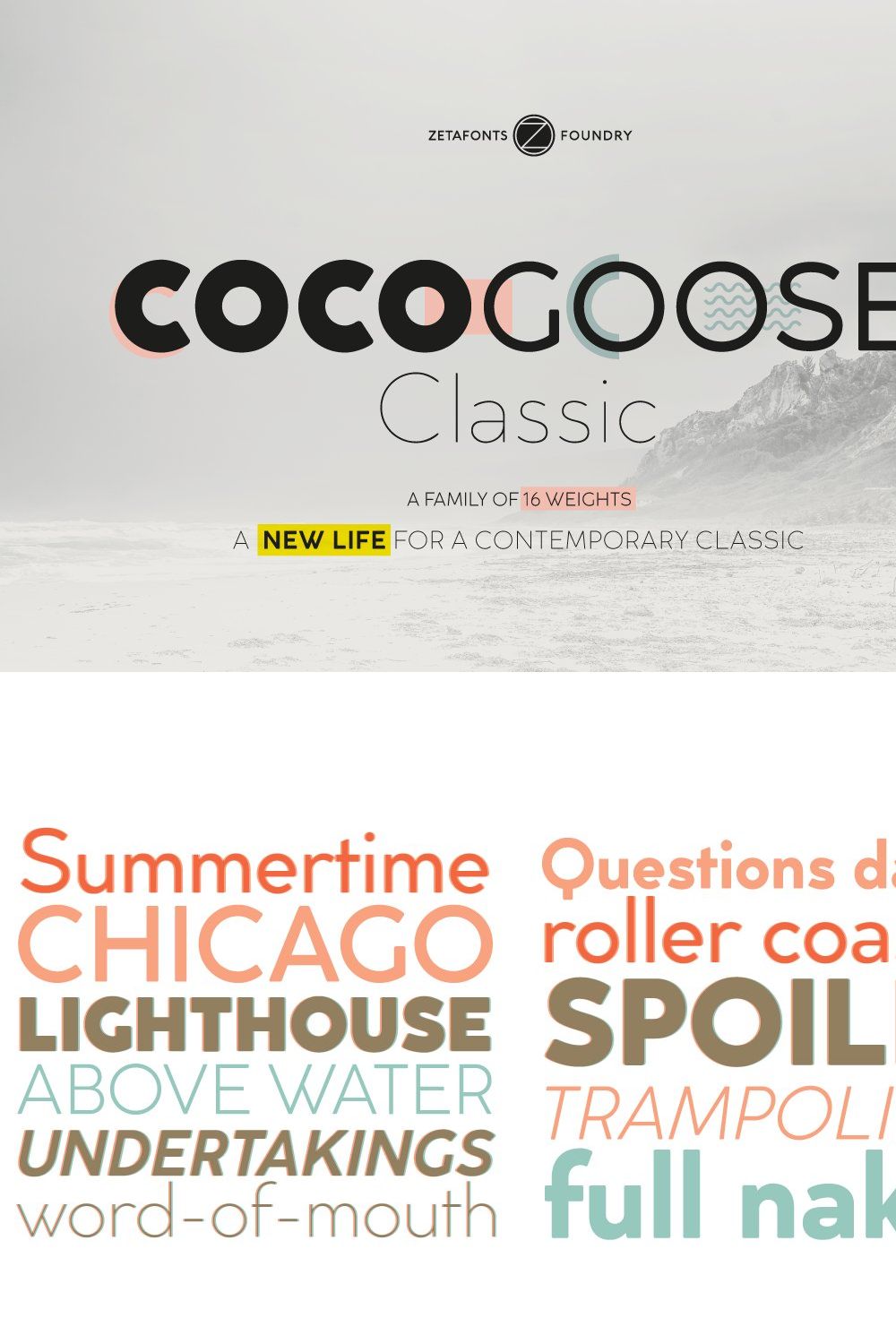 Cocogoose Classic - 16 fonts pinterest preview image.