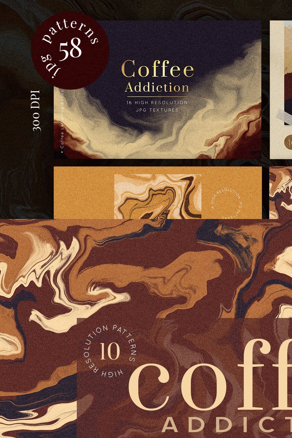 COFFEE ABSTRACT PATTERNS BUNDLE pinterest preview image.