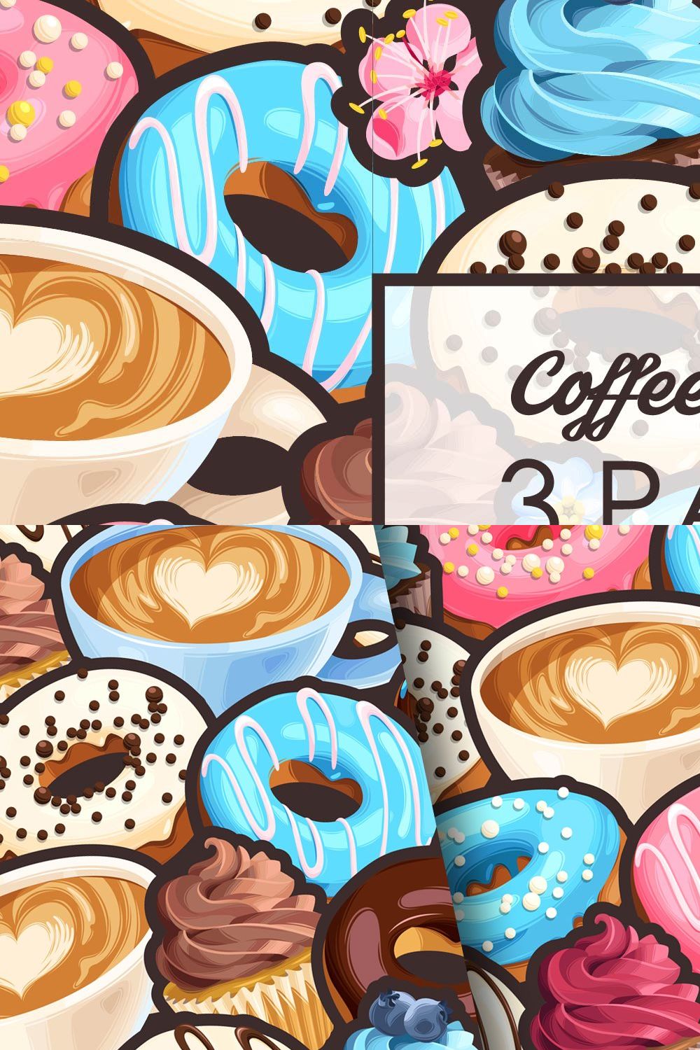 Coffee and Sweets Patterns pinterest preview image.