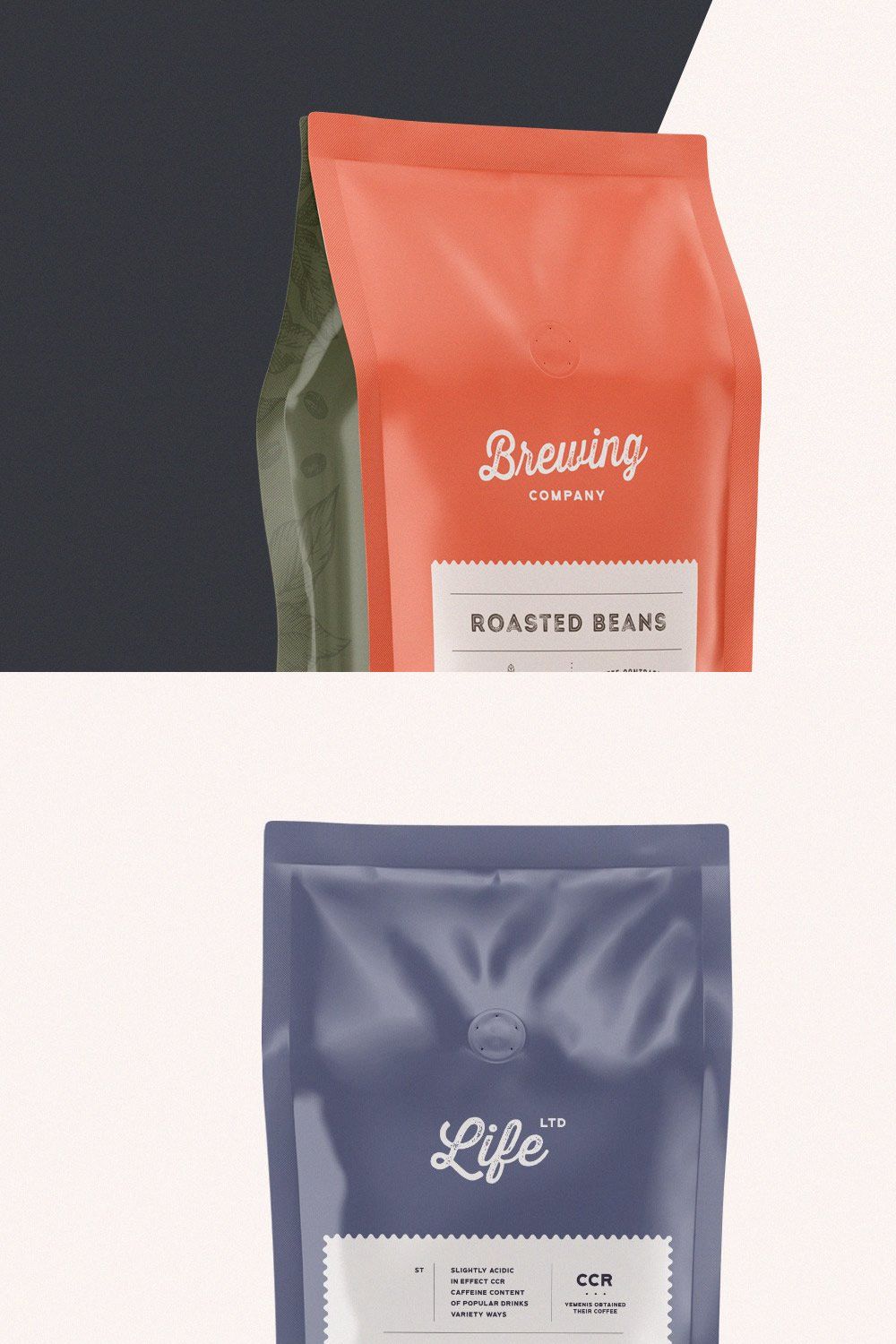 Coffee Bag Mockup Set pinterest preview image.