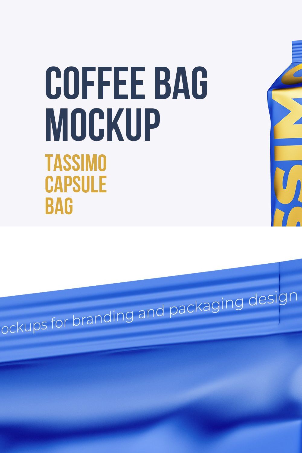 Coffee Bag mockup. Tassimo pinterest preview image.