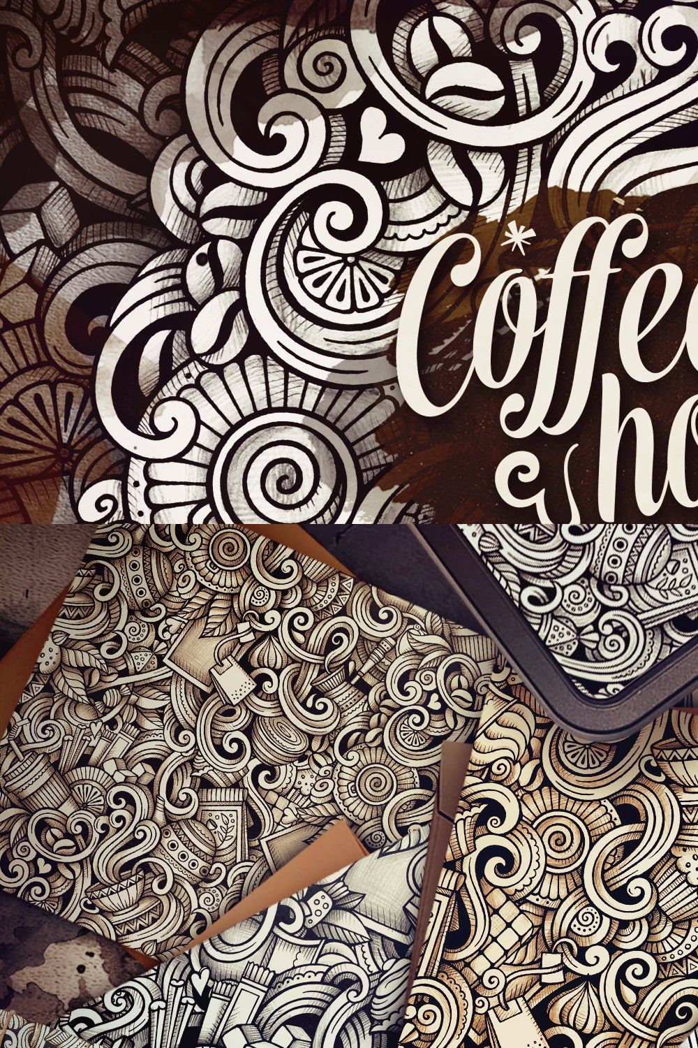 Coffee Graphics Patterns pinterest preview image.