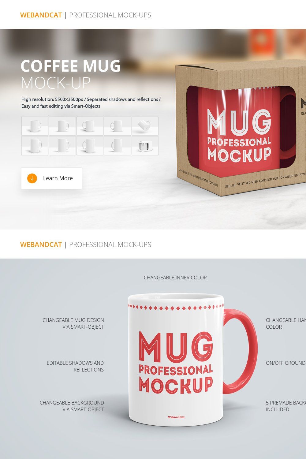 Coffee Mug Mockup pinterest preview image.