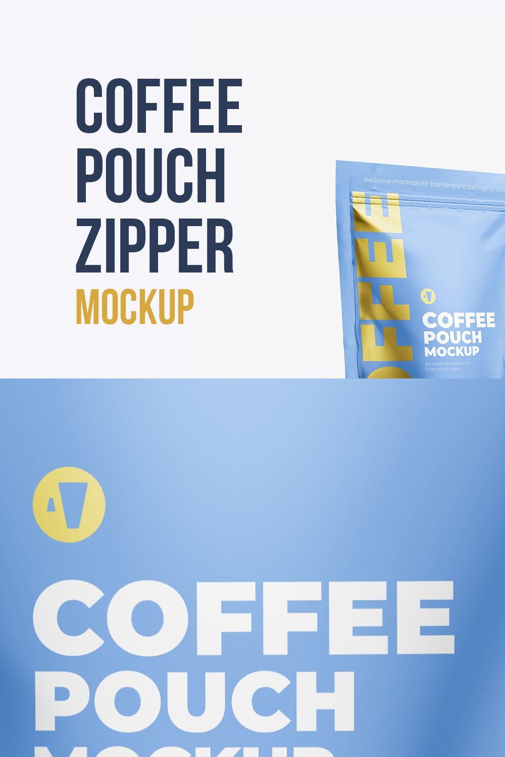 Coffee Pouch Zipper Front/Side view pinterest preview image.