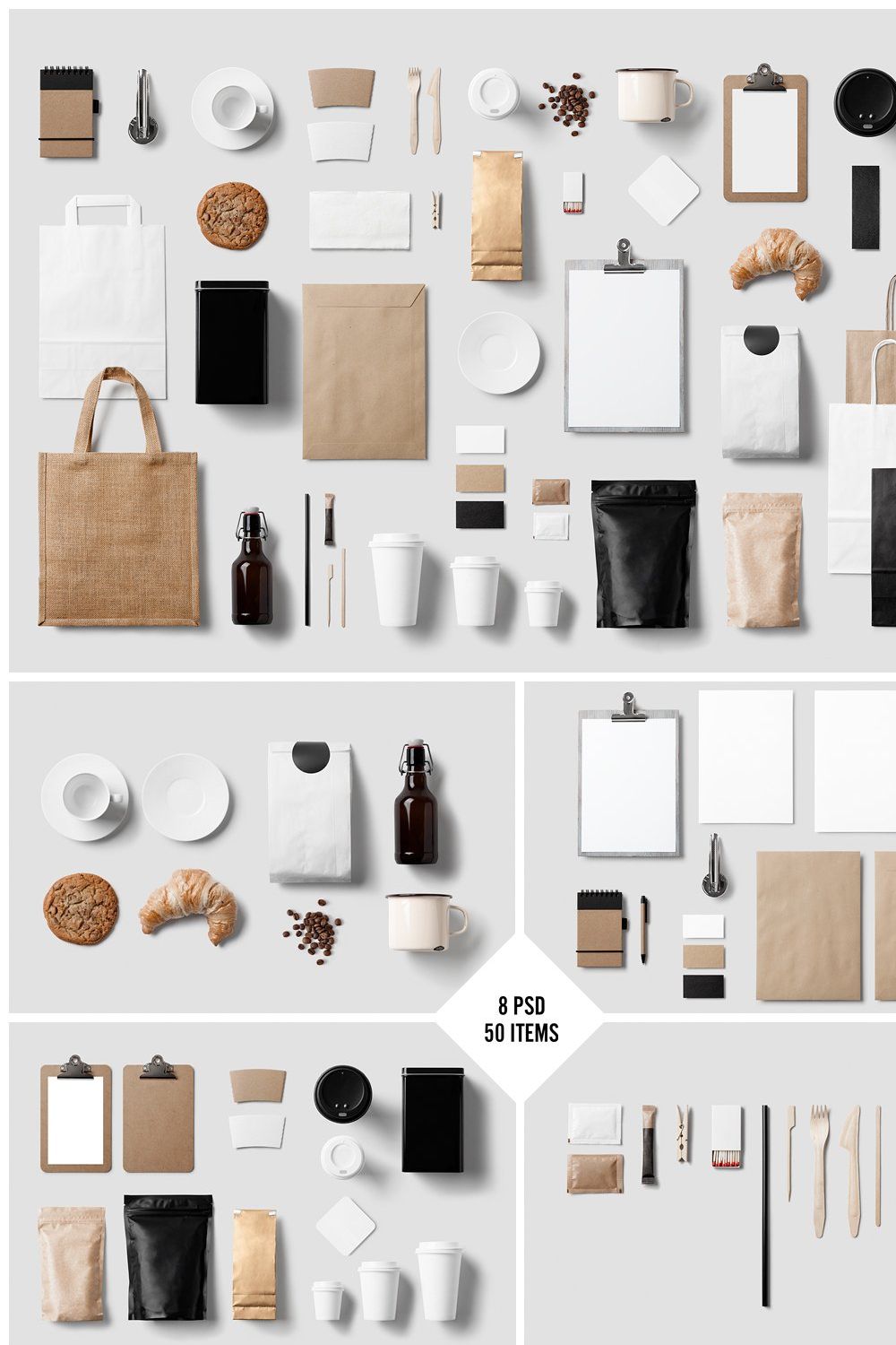 Coffee Stationery / Branding Mock-Up pinterest preview image.