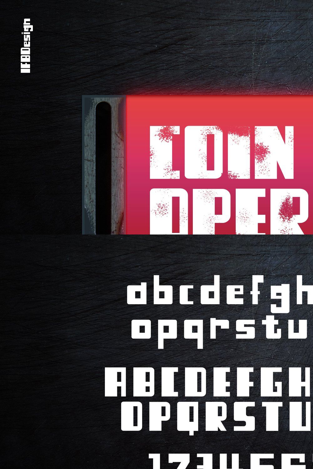 Coin Operated Font pinterest preview image.