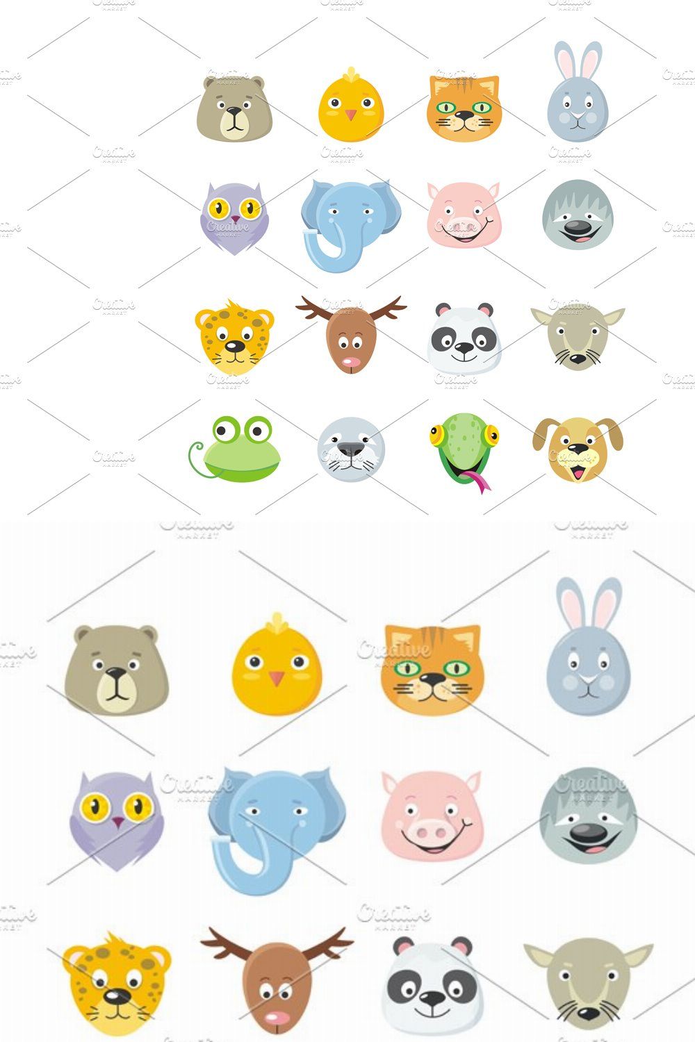 Collection of Cute Face Animalv pinterest preview image.