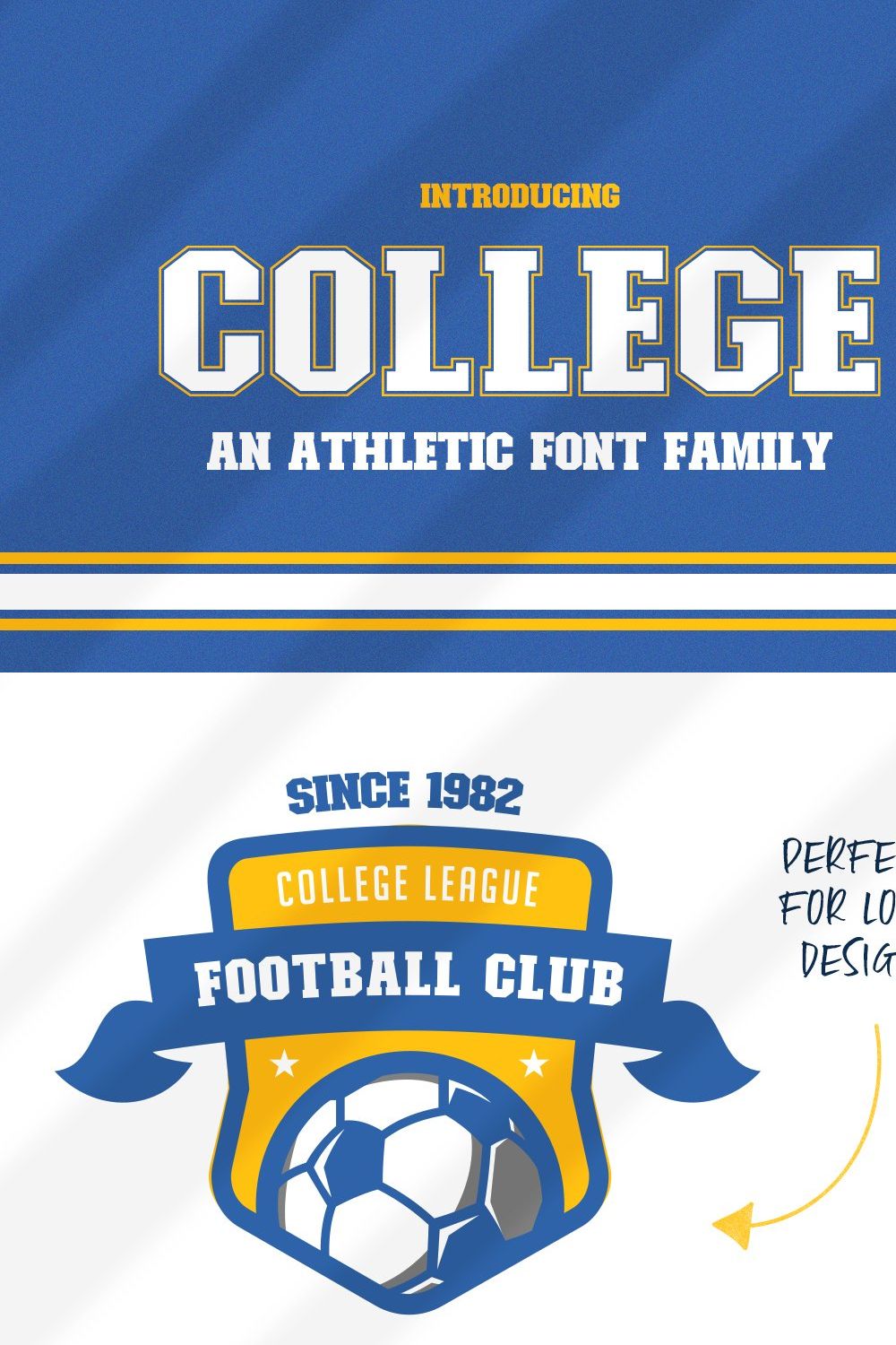 College Font Family pinterest preview image.