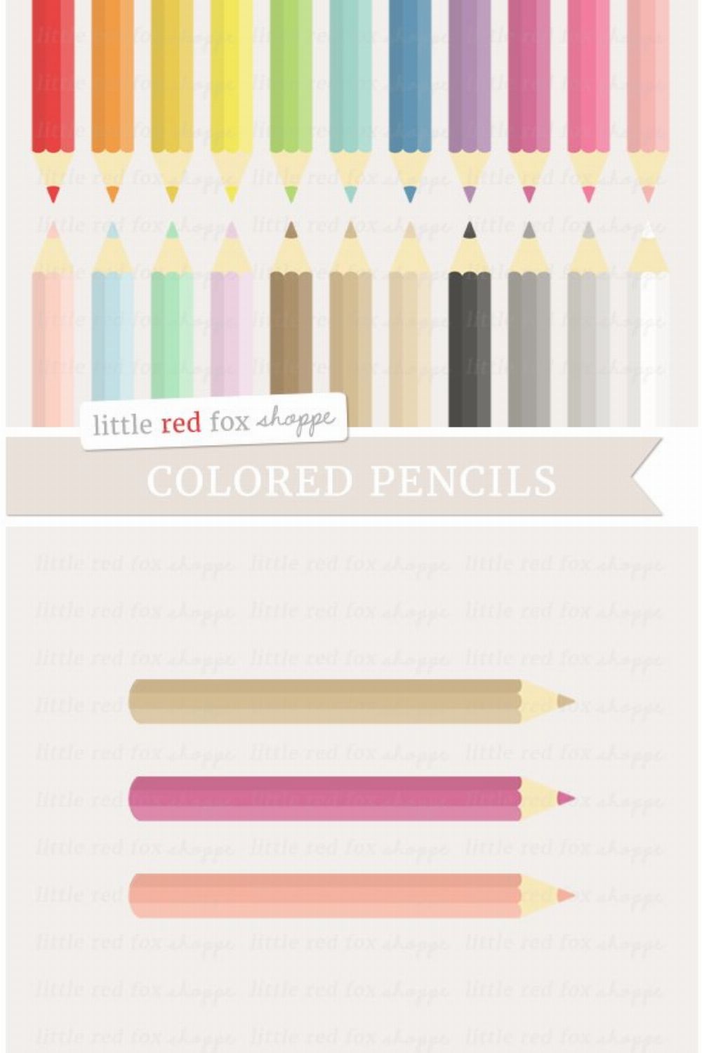 Colored Pencil Clipart pinterest preview image.