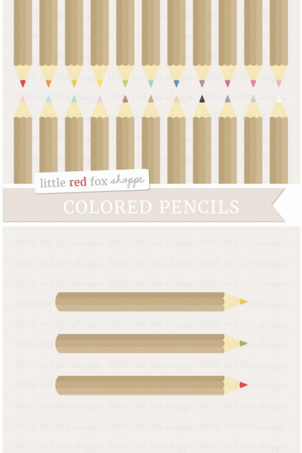 Colored Pencil Clipart pinterest preview image.