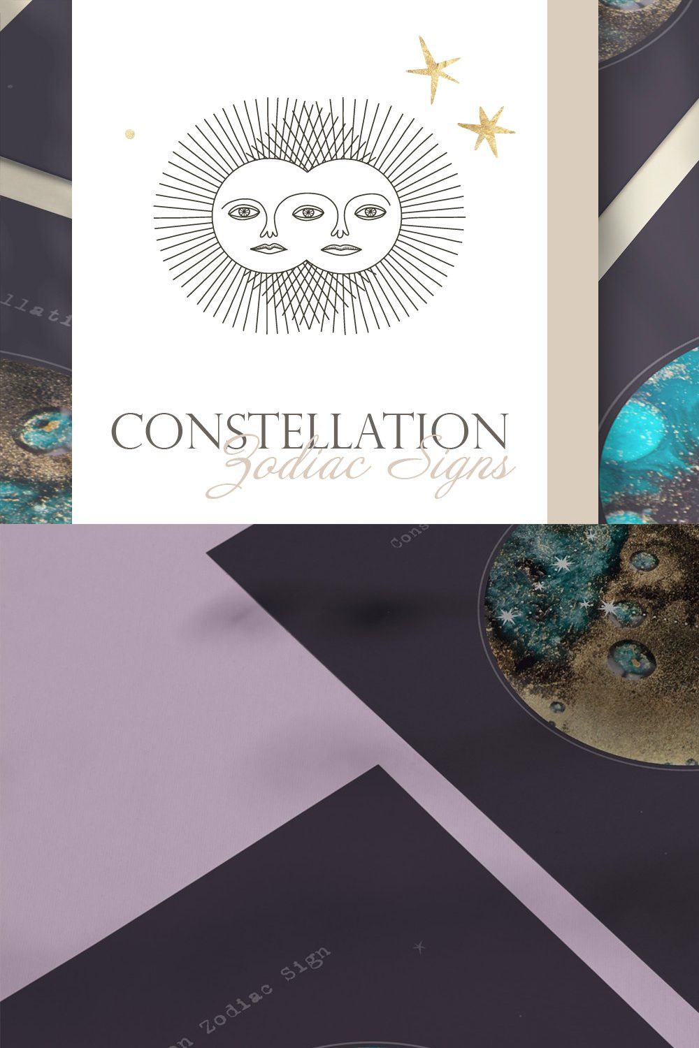 Colorful Constellations Zodiac Signs pinterest preview image.
