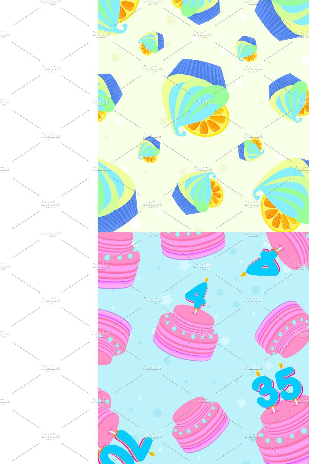 Colour seamless cupcake pattern pinterest preview image.