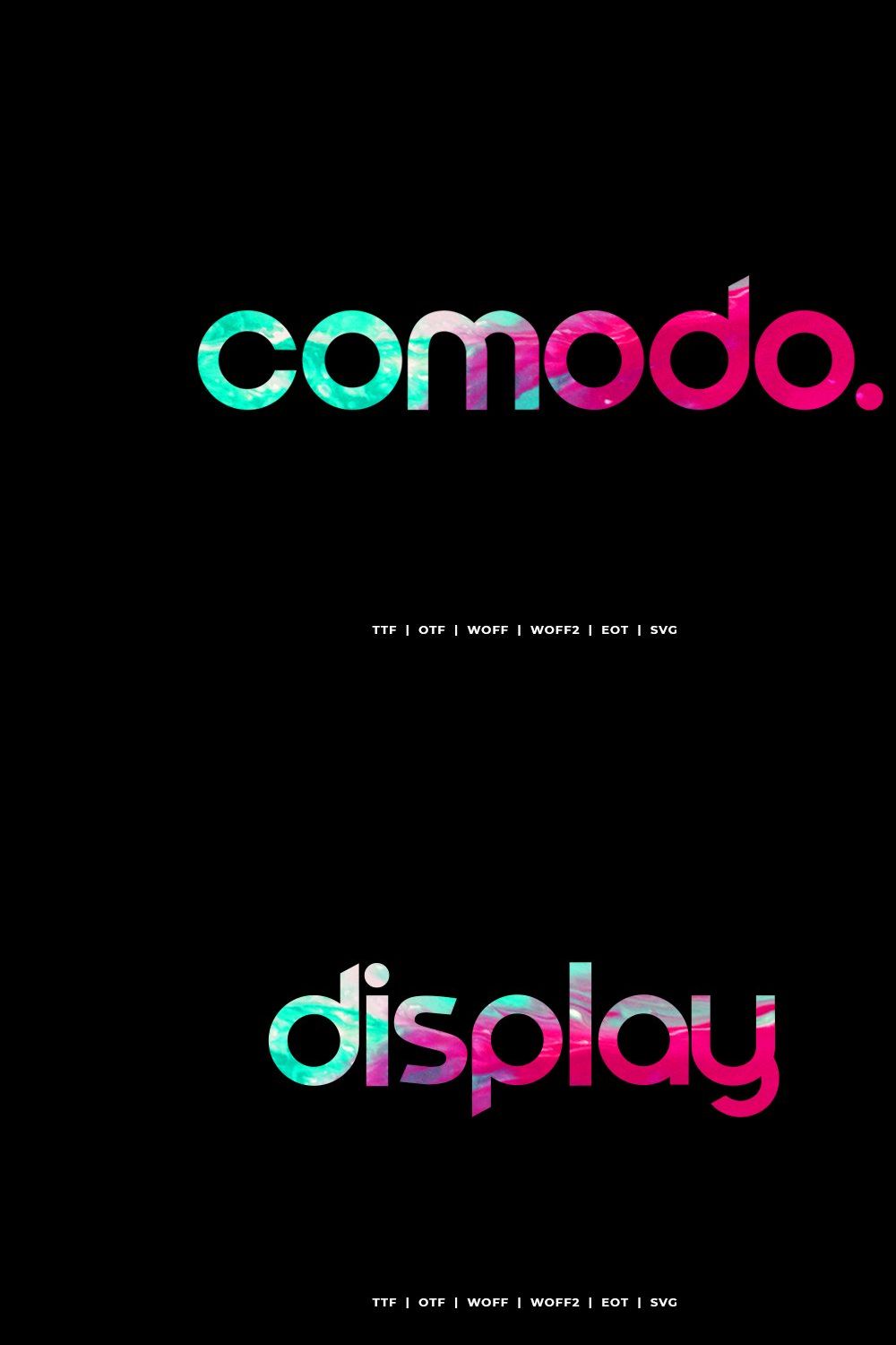 Comodo - Display Typeface pinterest preview image.