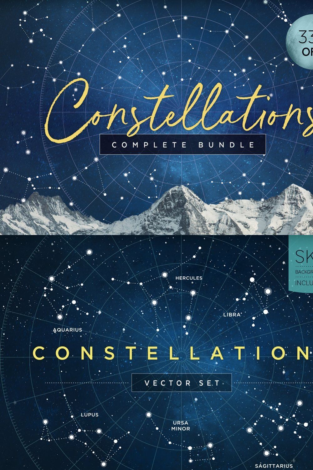 Constellations Vector Bundle pinterest preview image.