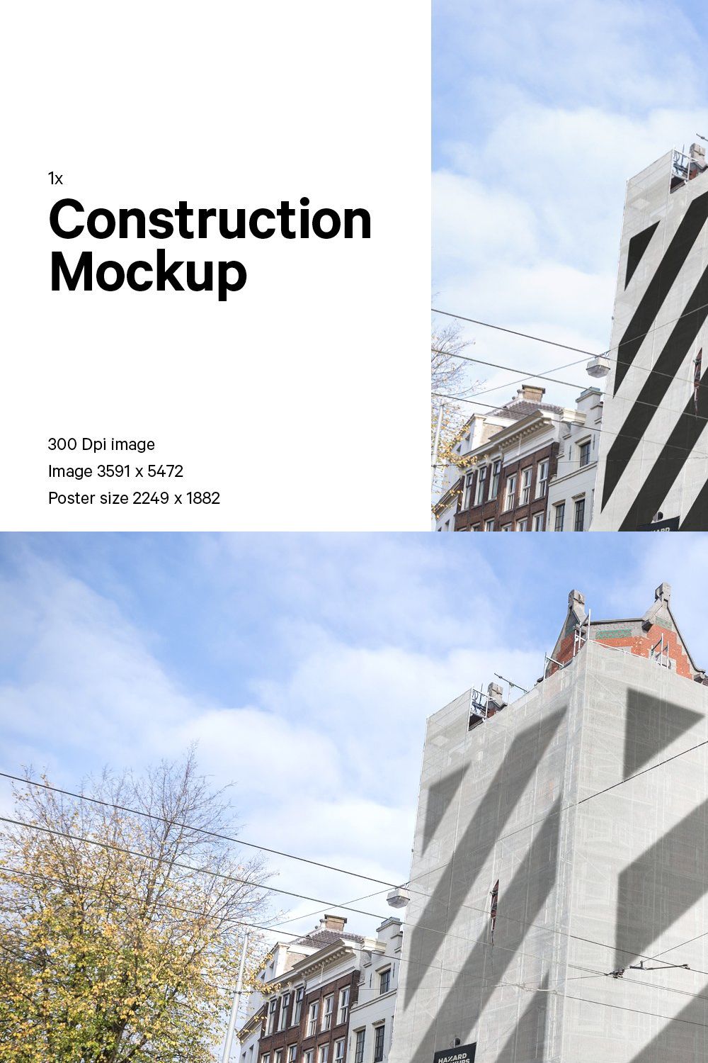 Construction Banner Mockup pinterest preview image.