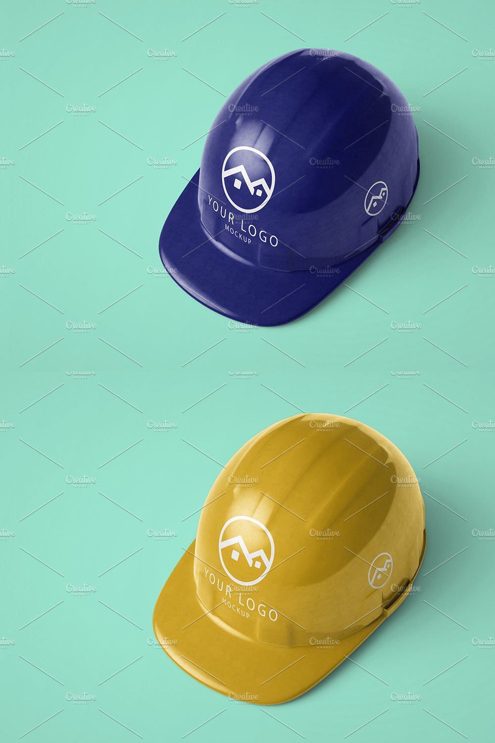 Construction Helmet Hat Mockup pinterest preview image.