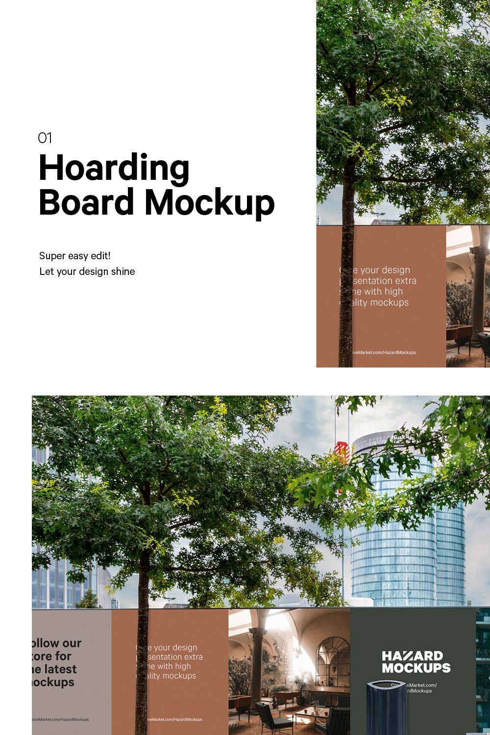 Construction Hoarding Poster Mockup pinterest preview image.