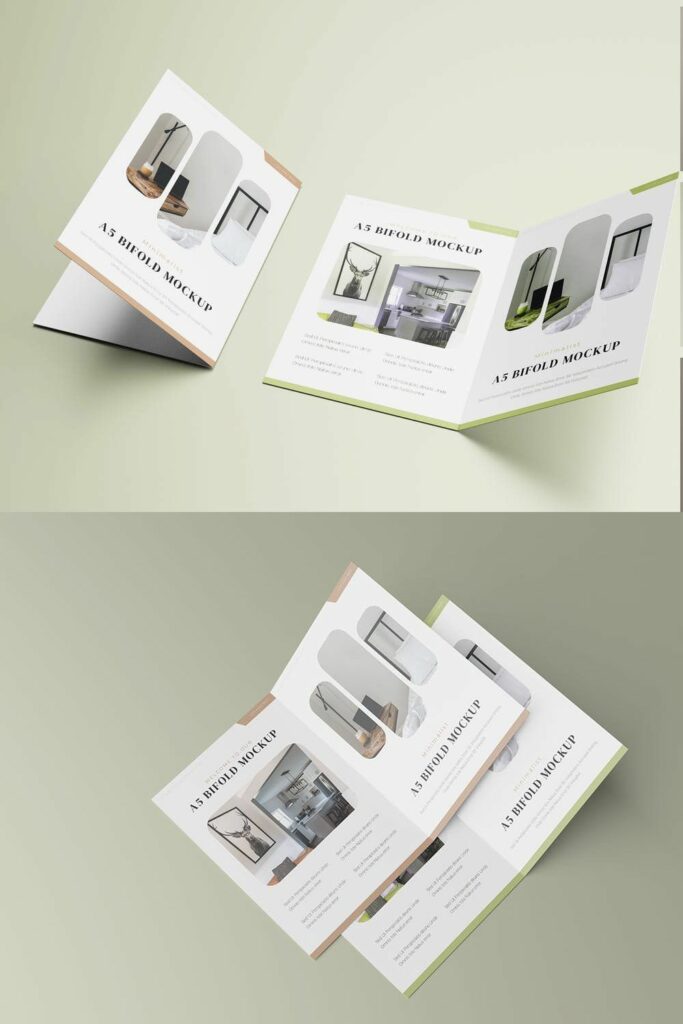 Corporate A5 Bifold Brochure Mockup – MasterBundles