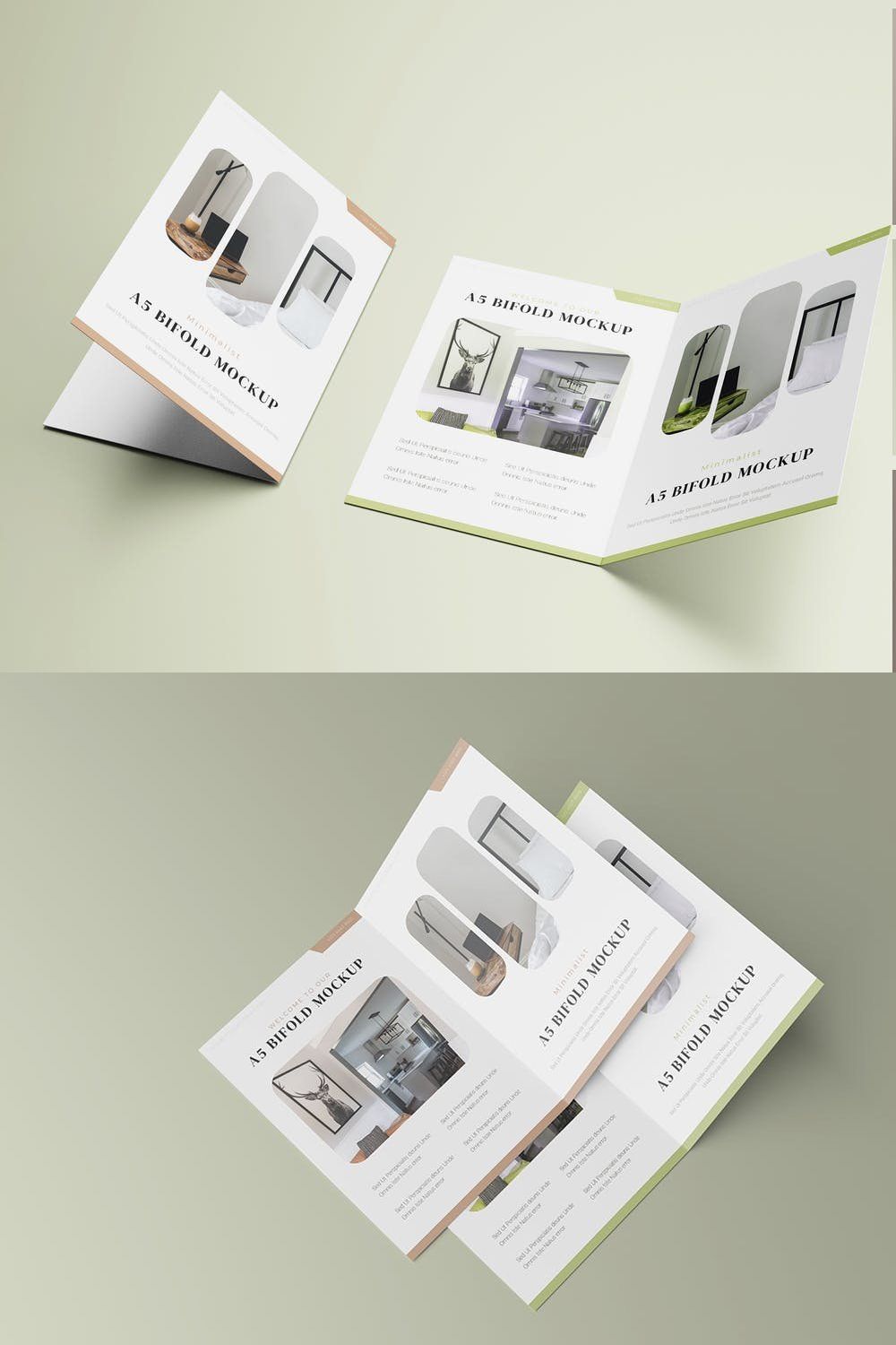 Corporate A5 Bifold Brochure Mockup pinterest preview image.