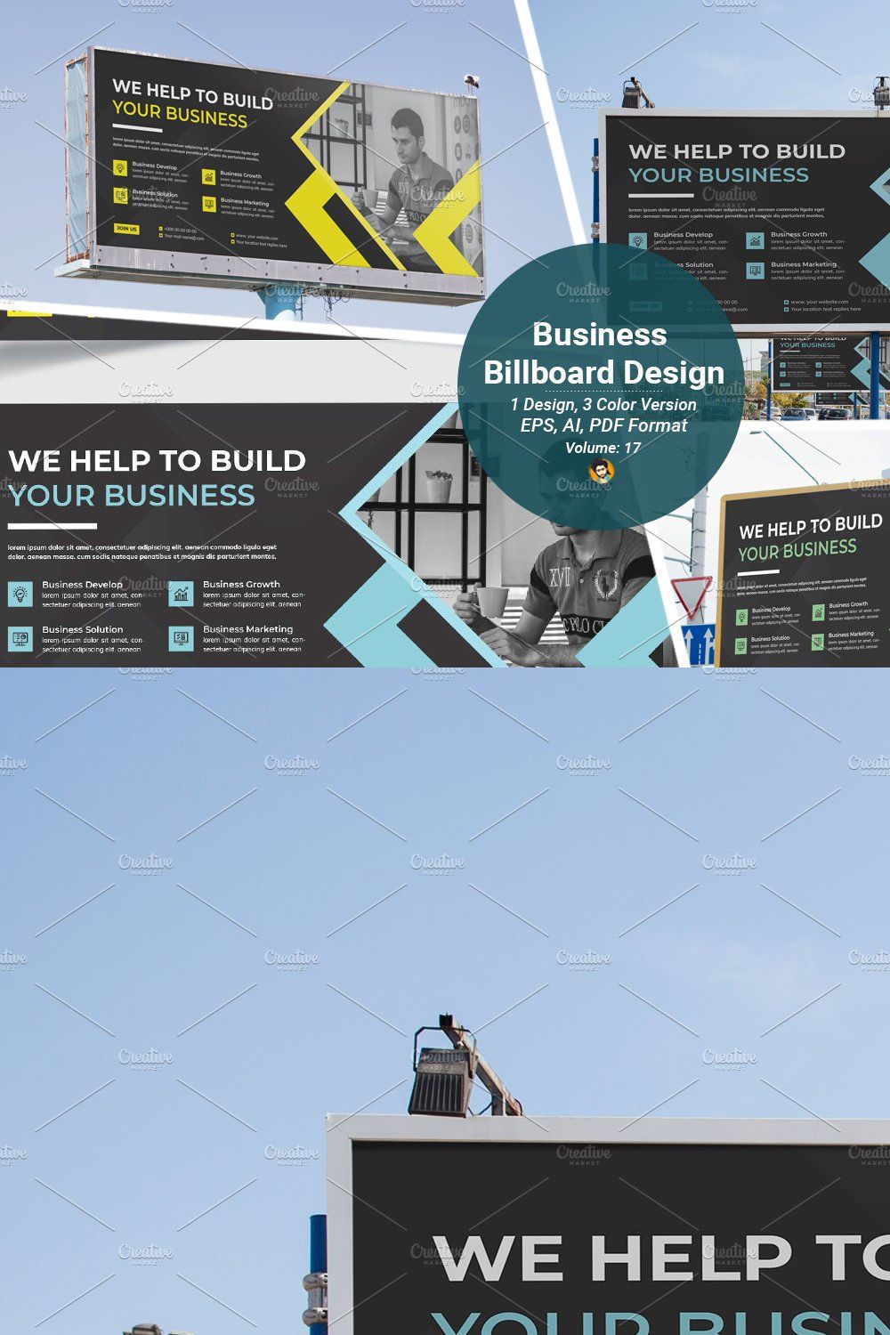 Corporate Business Billboard Design pinterest preview image.