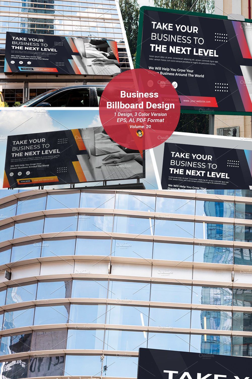 Corporate Business Billboard  Design pinterest preview image.