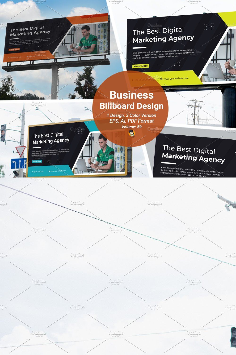 Corporate Business Billboard Signage pinterest preview image.