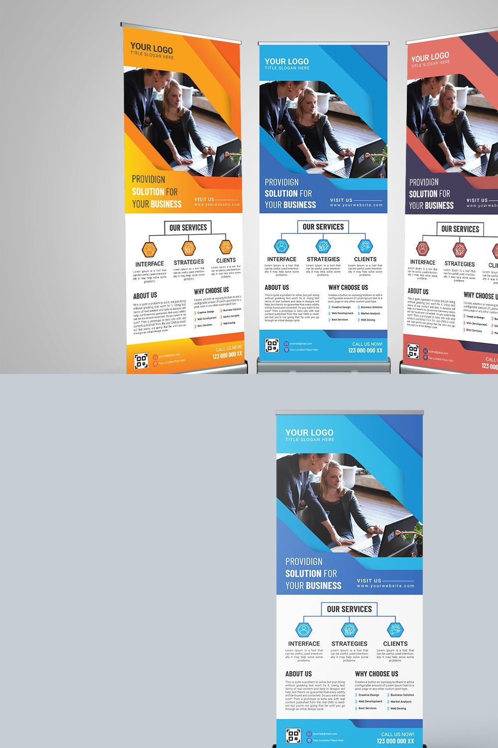 Corporate Roll up Banner pinterest preview image.