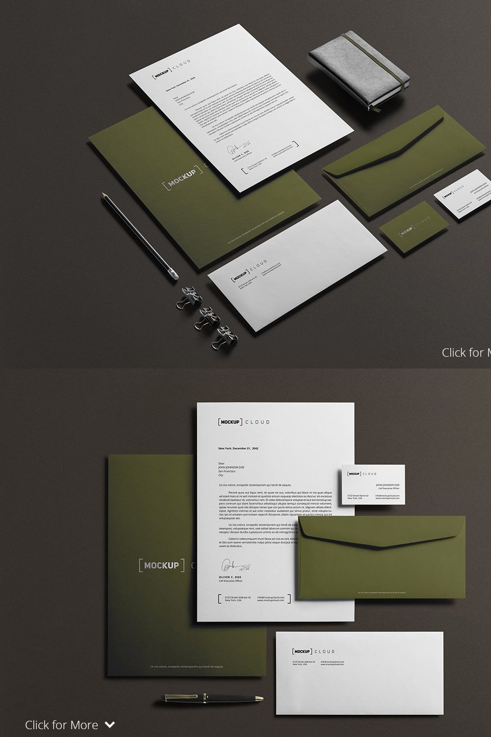 Corporate Stationery Mock-Up pinterest preview image.