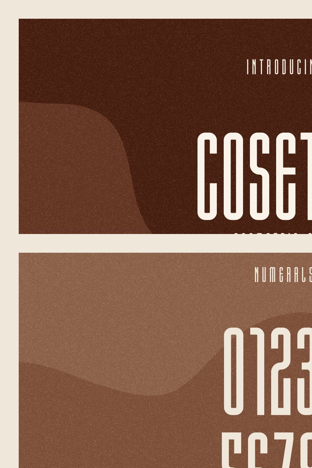 Cosette - A Condensed Title Font pinterest preview image.