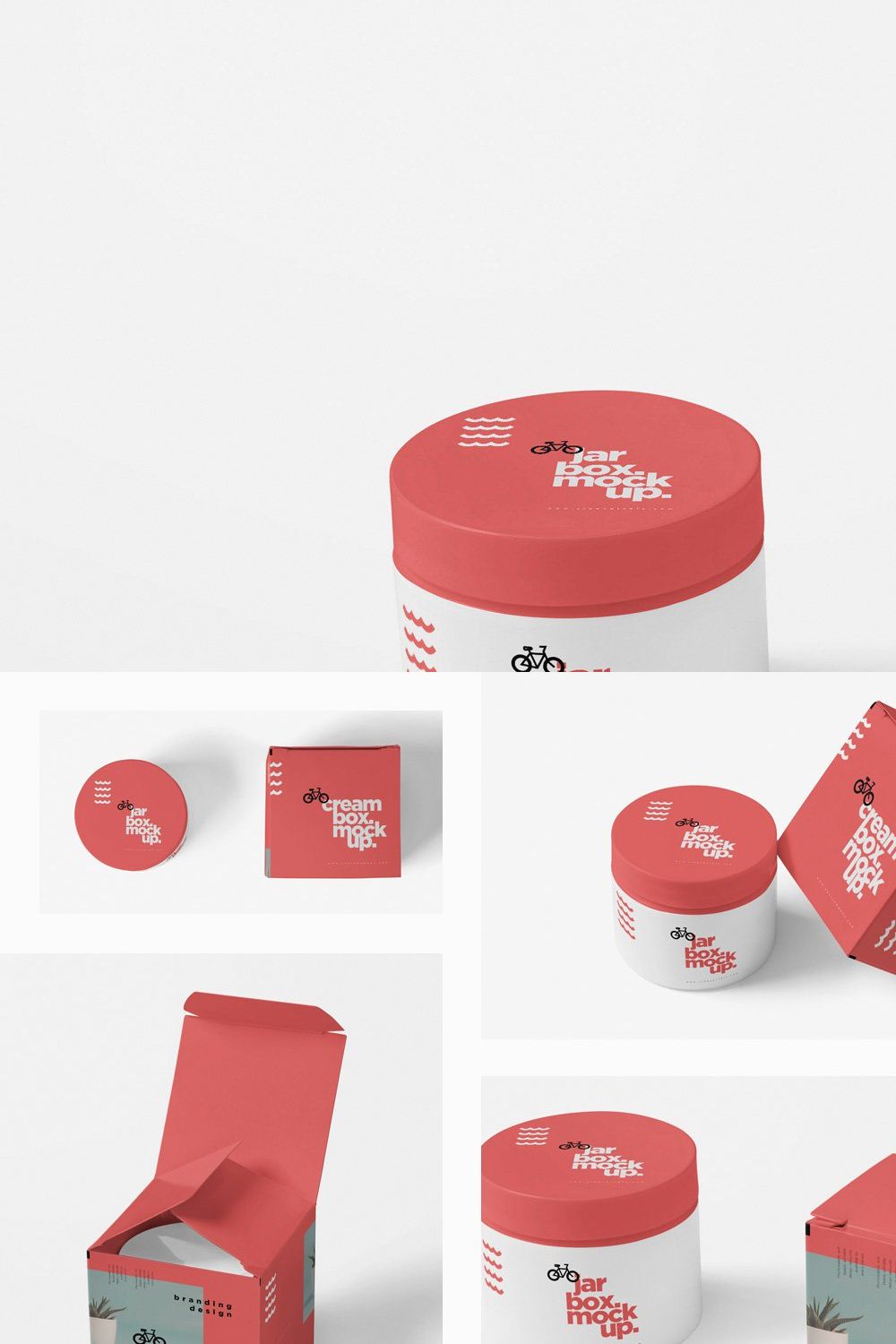 Cosmetic Jar & Box Mockups pinterest preview image.