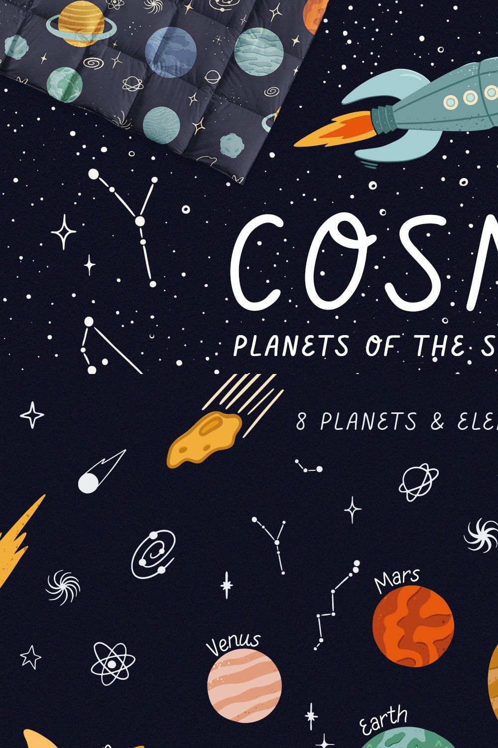 COSMIC solar system + SVG files pinterest preview image.