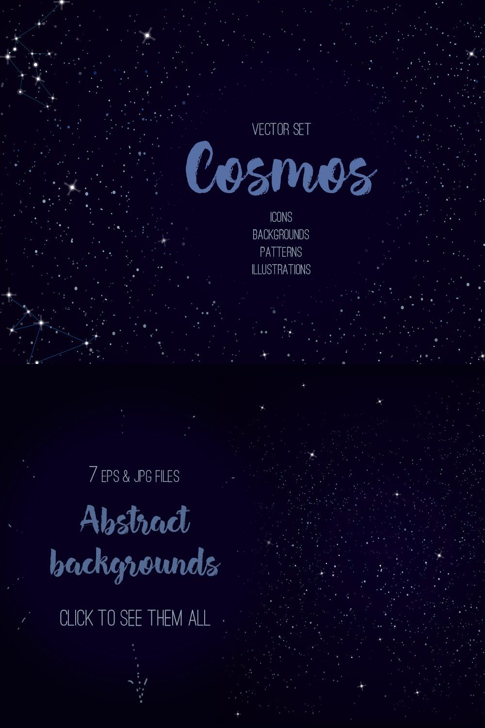 Cosmos vector set pinterest preview image.