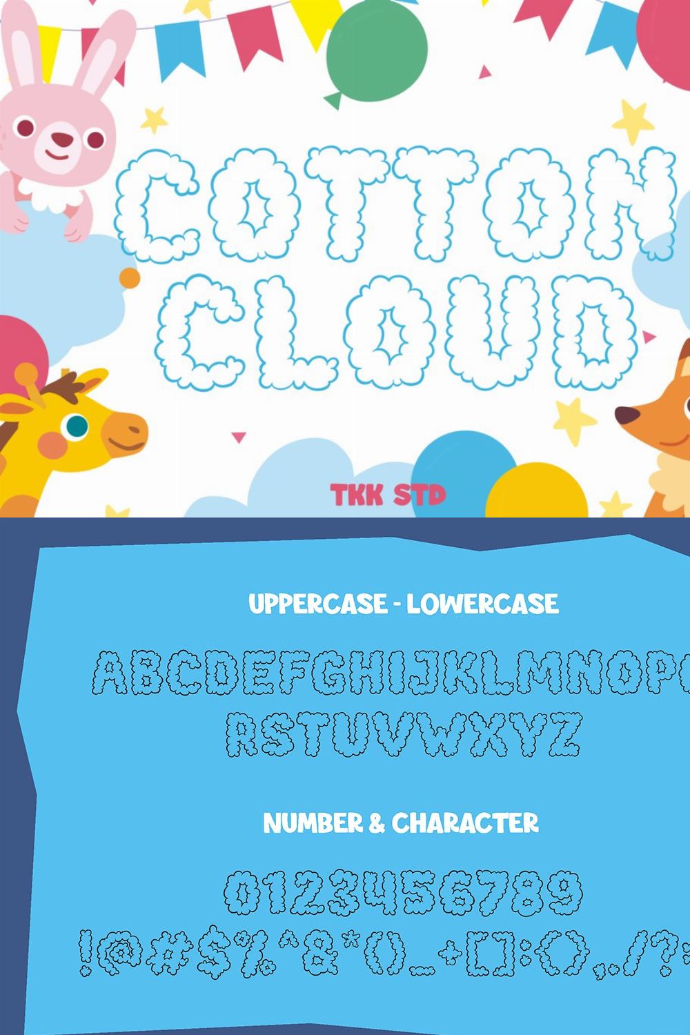 Cotton Cloud - Cute Font pinterest preview image.