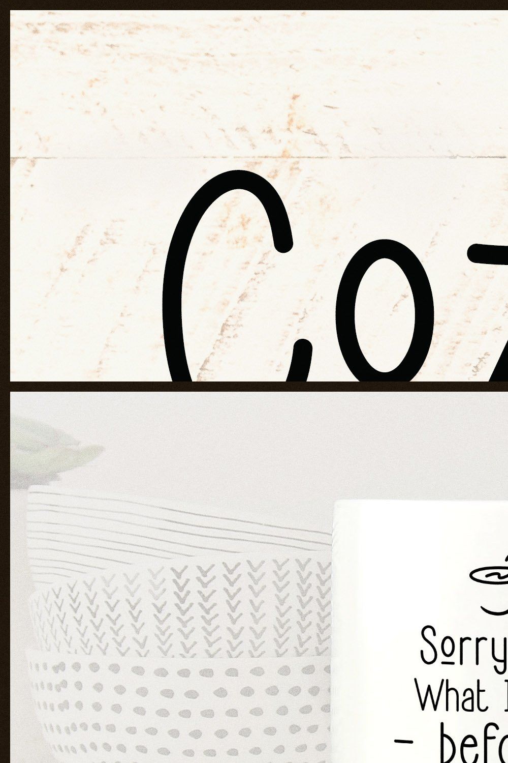 Cozee - Tall and Skinny Font pinterest preview image.