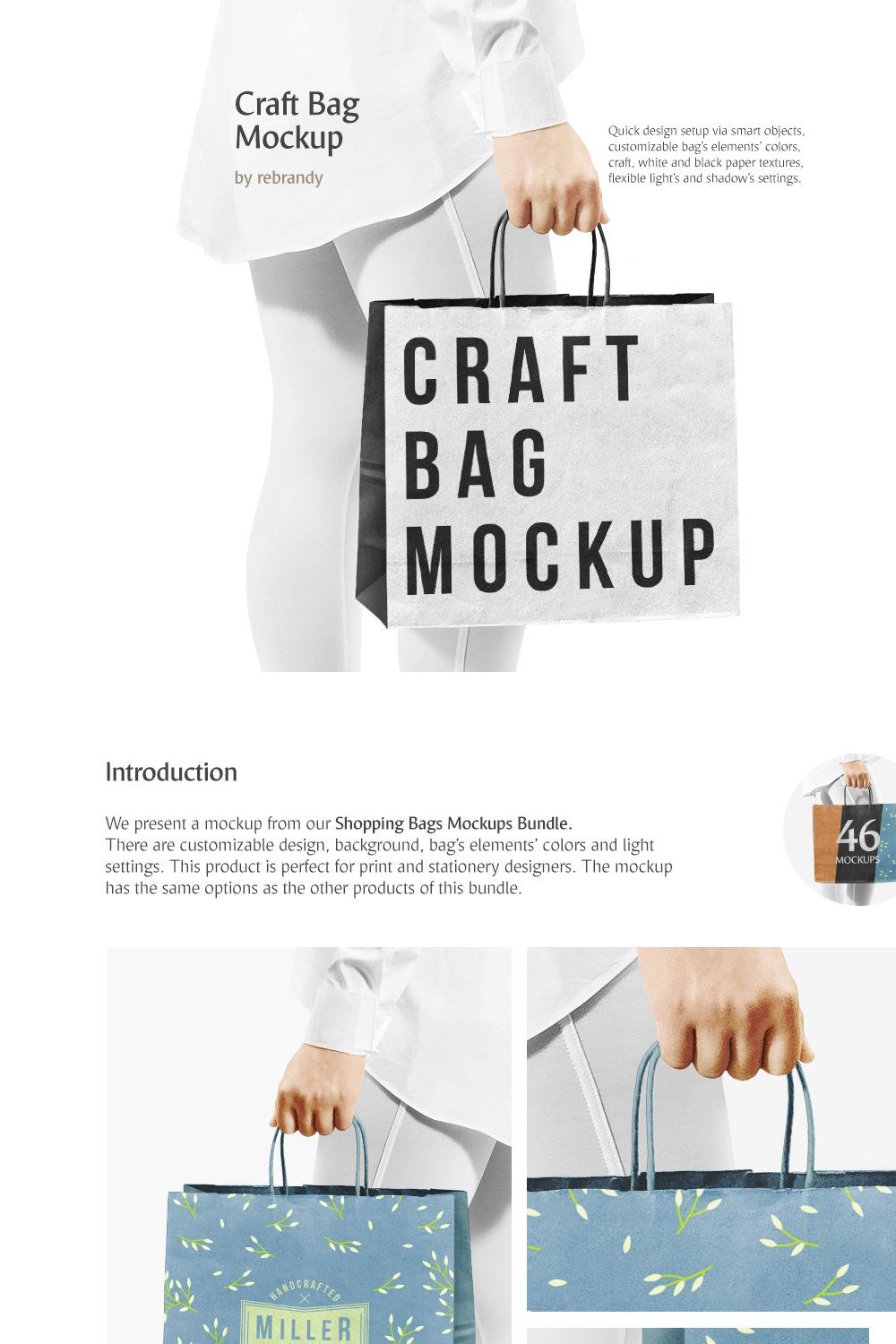 Craft Bag Mockup pinterest preview image.